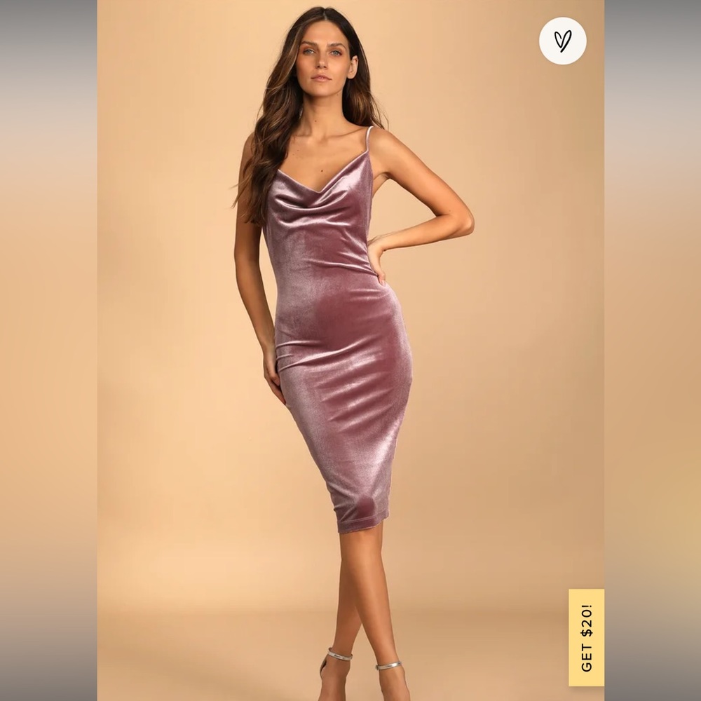 Lulus jazzy belle mauve purple velvet dress size medium